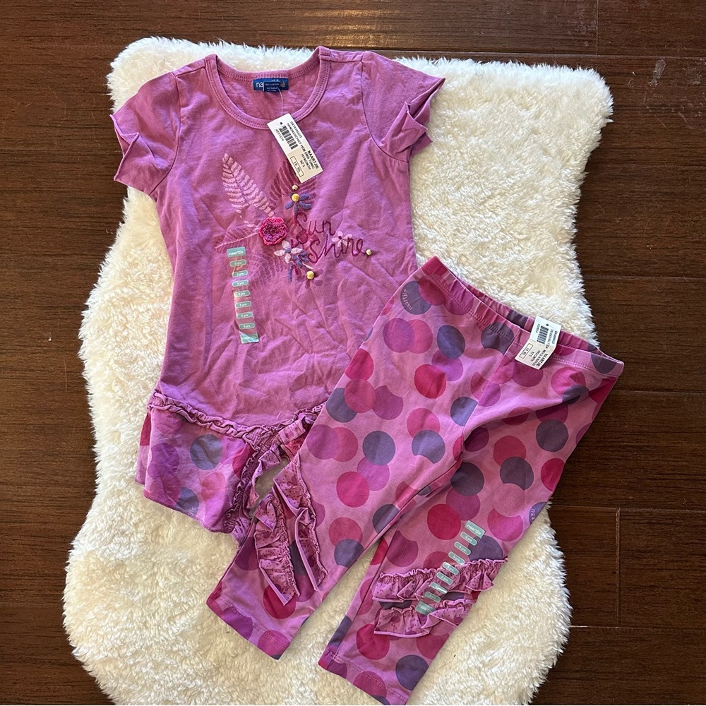 Rare NWT Naartjie Outfit Capri Leggings and Top Size 5
